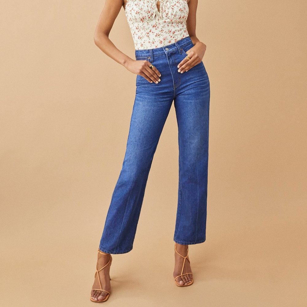 Reformation Cowboy High Rise Straight Jeans